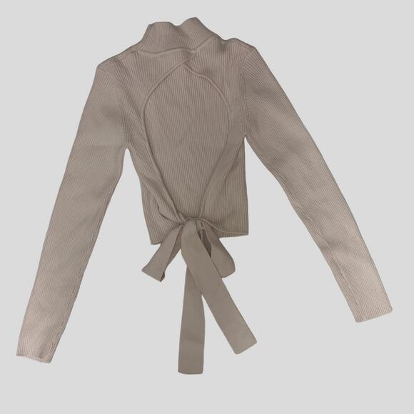 Zara Open Back Top - KNIT TOP SWEATER - Size - M - Cream - Picture 1 of 12